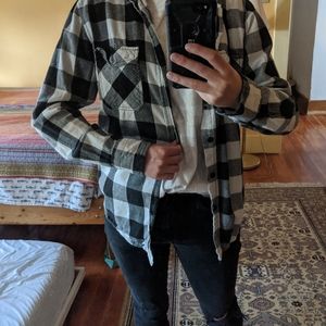 Black & white checked flannel